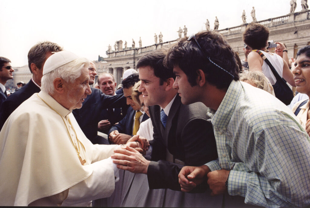 John Henry Crosby meeting Pope Benedict XVI