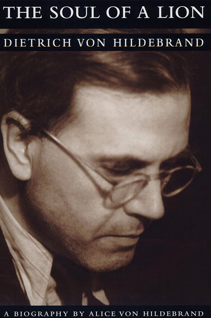 The Soul of a Lion book cover, Dietrich von Hildebrand, male with glasses, black and white photo