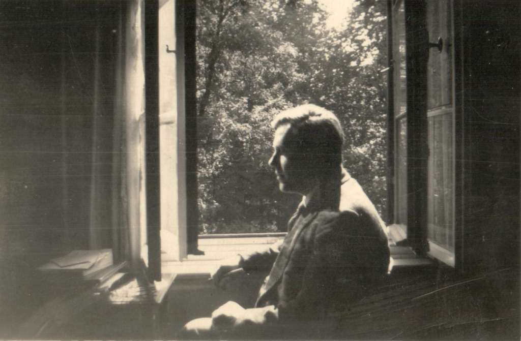 Dietrich von Hildebrand in 1932, sitting at his writing desk, contemplating the philosophy of value