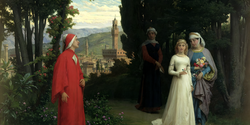 The Heart Banner Image - Dante Meeting Beatrice for the First Time